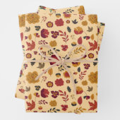 Moderne Herfst Floral Pattern Inpakpapier Vel (In situ)