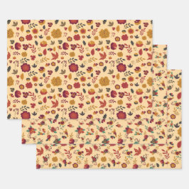 Moderne Herfst Floral Pattern Inpakpapier Vel