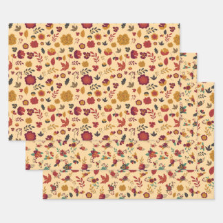 Moderne Herfst Floral Pattern Inpakpapier Vel