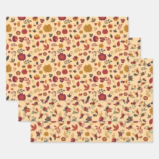 Moderne Herfst Floral Pattern Inpakpapier Vel (Set)