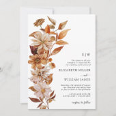 Moderne Herfst Floral Wedding Invitation Kaart (Voorkant)