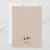 Moderne Herfst Floral Wedding Invitation Kaart (Achterkant)