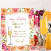 Moderne herfst florale brunch bruiloft Mimosa Poster
