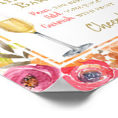 Moderne herfst florale brunch bruiloft Mimosa Poster (Hoek)