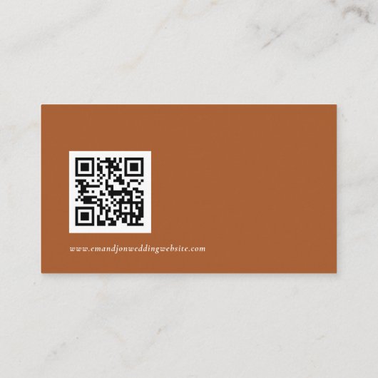 Moderne herfst Florals QR Code Weddenschap Details Informatiekaartje (Achterkant)