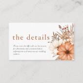 Moderne herfst Florals QR Code Weddenschap Details Informatiekaartje (Voorkant)