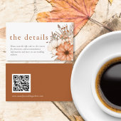 Moderne herfst Florals QR Code Weddenschap Details Informatiekaartje