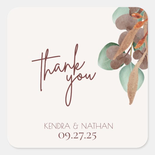 Moderne Herfst Foliage Autumn Wedding Sticker (Voorkant)