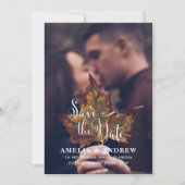 Moderne Herfst foto Save the Date Wedding (Voorkant)