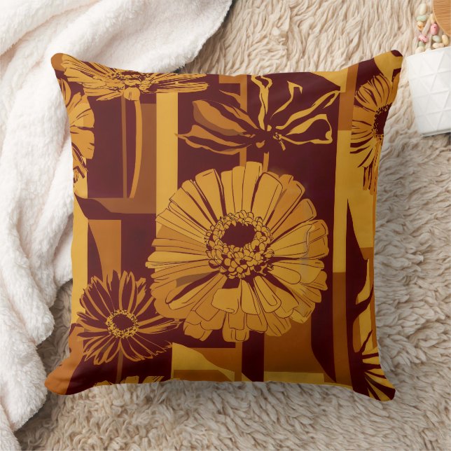 Moderne herfst geometrisch bloempatroon kussen (Deken)
