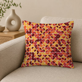 Moderne Herfst Geometrisch Driehoekpatroon Kussen