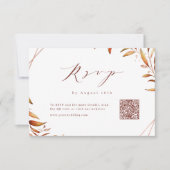 Moderne Herfst Geometrische rustieke bruiloft QR-c RSVP Kaartje (Voorkant)
