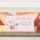 Moderne Herfst Gold White Greenery Pumpkin Floral Labels (Aangebracht)