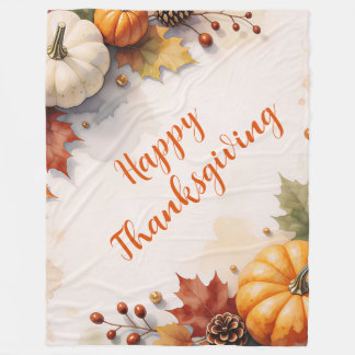 Moderne herfst gouden thanksgiving collectie fleece deken