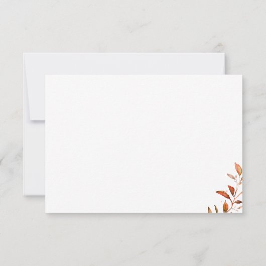 Moderne Herfst Greenery Geometric Rustic Wedding Bedankkaart (Achterkant)