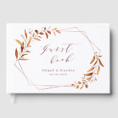 Moderne Herfst Greenery Geometric Rustic Wedding Gastenboek (Voorkant)