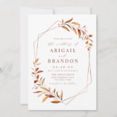 Moderne Herfst Greenery Geometric Rustic Wedding I Kaart (Voorkant)