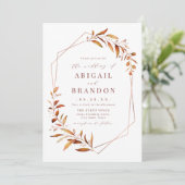 Moderne Herfst Greenery Geometric Rustic Wedding I Kaart (Staand voorkant)