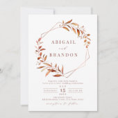Moderne Herfst Greenery Geometric Rustic Wedding I Kaart (Voorkant)