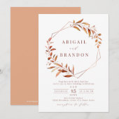 Moderne Herfst Greenery Geometric Rustic Wedding I Kaart (Voorkant / Achterkant)