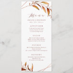 Moderne Herfst Greenery Geometric Rustic Wedding Menu<br><div class="desc">Rustic waterverf herfst botanical foliage greenery design met faux koperen folie bladeren en geometrische lijst,  met trendy menuscript,  eenvoudig en elegant,  geweldig voor herfst rustic bruiloft,  winter botanische tuinbruiloft. Alle overeenkomende stukken in collectie bekijken</div>