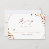 Moderne Herfst Greenery Geometric Rustic Wedding RSVP Kaartje (Voorkant)