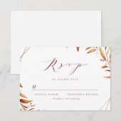 Moderne Herfst Greenery Geometric Rustic Wedding RSVP Kaartje (Voorkant / Achterkant)