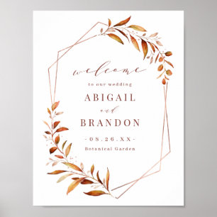 Moderne Herfst Greenery Geometric Rustic Wedding S Poster