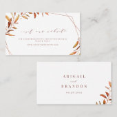 Moderne Herfst Greenery Wedding Website Plaatskaartje (Voorkant / Achterkant)