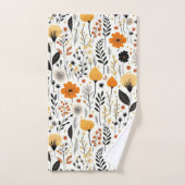 Moderne herfst Herfst Boho Botanische Bloemen Bad Handdoek (Handdoek)