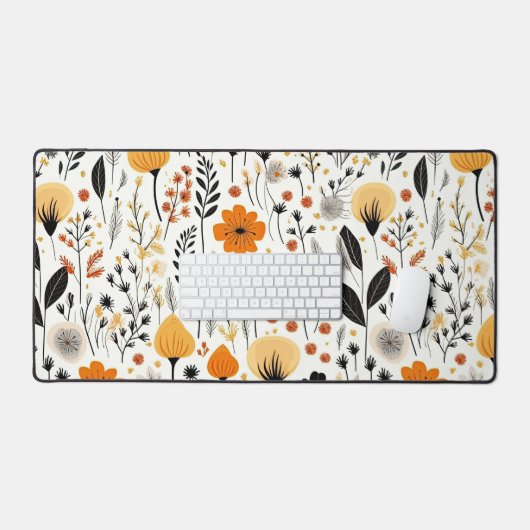 Moderne herfst Herfst Boho Botanische Bloemen Bureaumat (Keyboard & Muis)