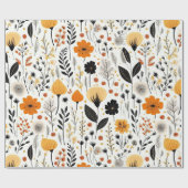 Moderne herfst Herfst Boho Botanische Bloemen Cadeaupapier (Vlak)