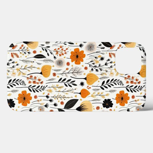 Moderne herfst Herfst Boho Botanische Bloemen Case-Mate iPhone Case (Achterkant (horizontaal))
