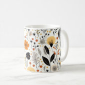 Moderne herfst Herfst Boho Botanische Bloemen Koffiemok (Voorkant rechts)