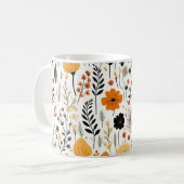 Moderne herfst Herfst Boho Botanische Bloemen Koffiemok (Voorkant links)