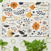 Moderne herfst Herfst Boho Botanische Bloemen Theedoek (Gevouwen)