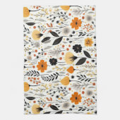 Moderne herfst Herfst Boho Botanische Bloemen Theedoek (Verticaal)