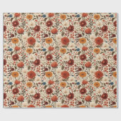 Moderne herfst Herfst Botanische Bloemen Cadeaupapier (Vlak)