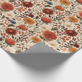 Moderne herfst Herfst Botanische Bloemen Cadeaupapier (Hoek)