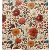 Moderne herfst Herfst Botanische Bloemen Douchegordijn (Voorkant)
