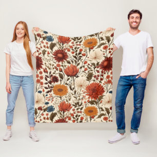 Moderne herfst Herfst Botanische Bloemen Fleece Deken