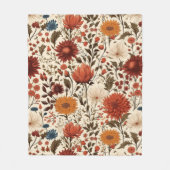 Moderne herfst Herfst Botanische Bloemen Fleece Deken (Voorkant)