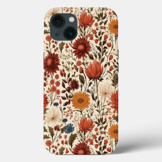 Moderne herfst Herfst Botanische Bloemen iPhone 13 Hoesje