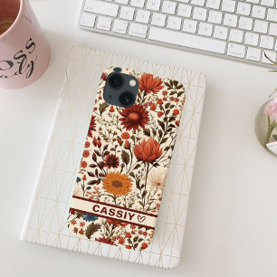 Moderne herfst Herfst Botanische Bloemen iPhone 13 Hoesje