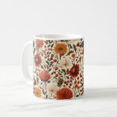 Moderne herfst Herfst Botanische Bloemen Koffiemok (Voorkant links)