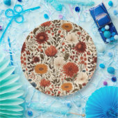 Moderne herfst Herfst Botanische Bloemen Papieren Bordje (Feest)