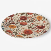 Moderne herfst Herfst Botanische Bloemen Papieren Bordje (Gekanteld)