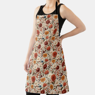 Moderne herfst Herfst Botanische Bloemen Schort