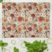 Moderne herfst Herfst Botanische Bloemen Theedoek (Gevouwen)