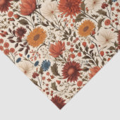 Moderne herfst Herfst Botanische Bloemen Tissuepapier (Detail)